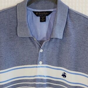 Brooks Brothers Polo ShirtOriginal Fit Performance  Mens XL Striped Heather Blue